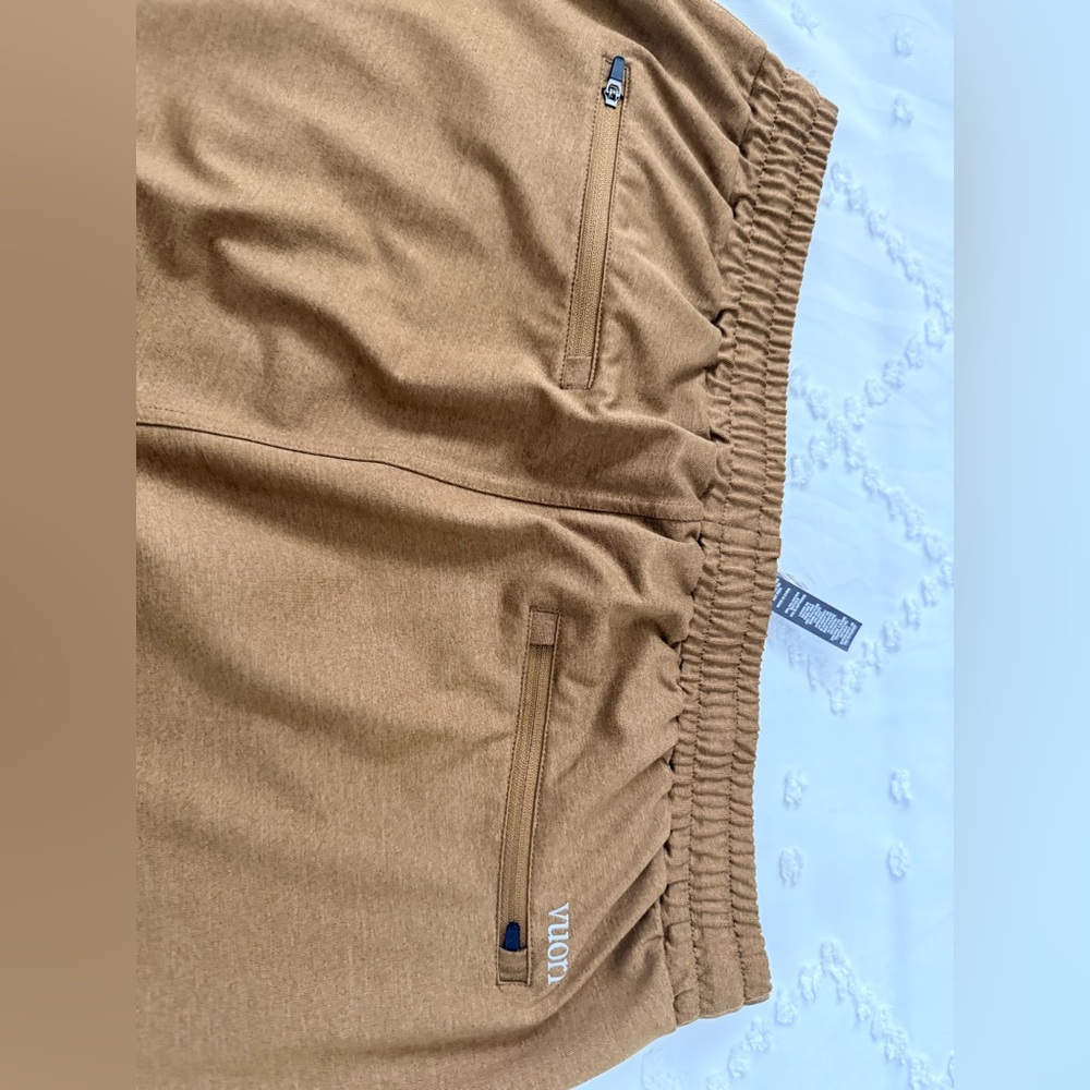Vuori Men’s Sunday Performance Joggers – Warm Gold / Pecan Heather – Size XL - Picture 7 of 9